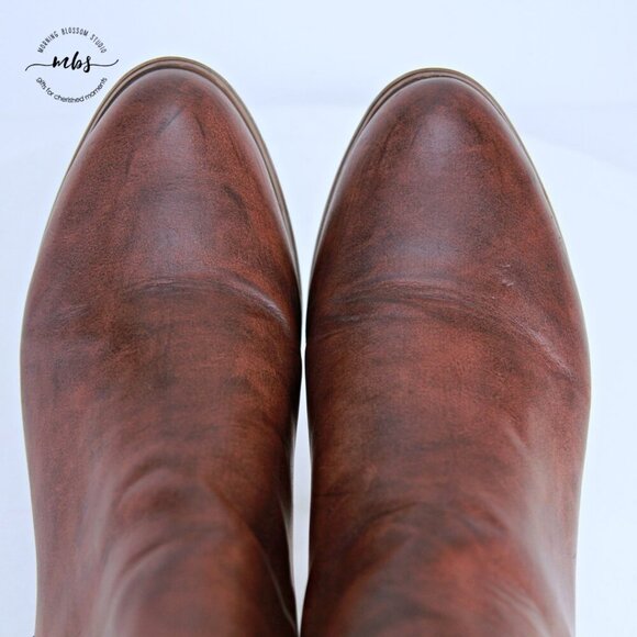 Steve Madden Johan Faux Leather Ankle Booties Brown Women 10 - Picture 11 of 13